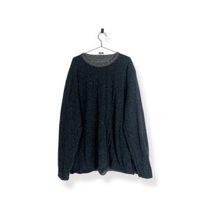 Faherty Cloud Reversible Crew Charcoal Long Sleeve Tee